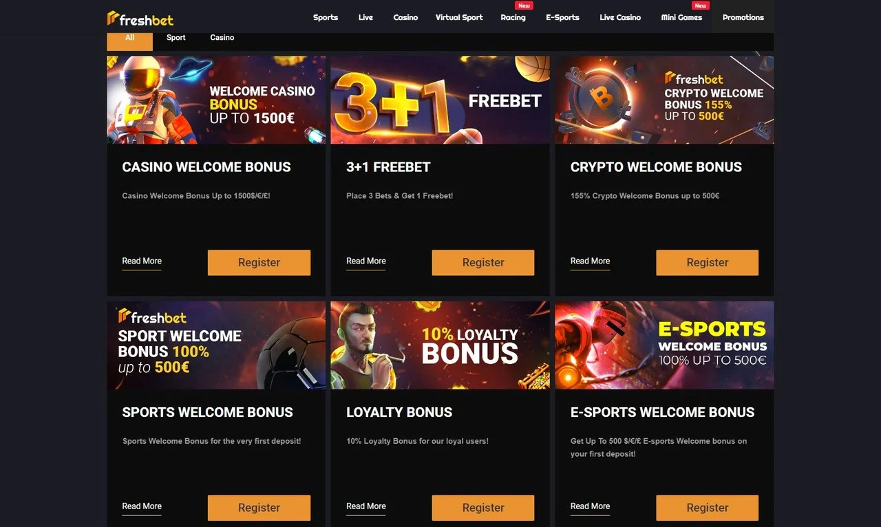 FreshBet Schermata 1